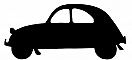 Pancarte mural ou de porte en bois model : Voiture deux Chevaux 2 Cv 40X19 cm noir