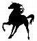 Pancarte mural ou de porte en bois model :cheval au galop 37x47 cm noir