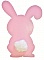 Pancarte mural ou de porte en bois model :lapin rose layette queue pompon en laine 29x20 cm fille