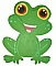 Pancarte murale en bois forme grenouille style manga chibi.