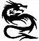 Pancarte murale en bois motif dragon tribal noir.