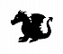 Pancarte mural ou de porte en bois model : dragon enfant 40x28 cm noir