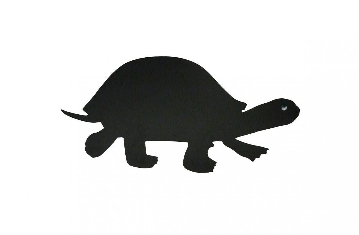 Pancarte mural ou de porte en bois model : tortue 41x20 cm noir