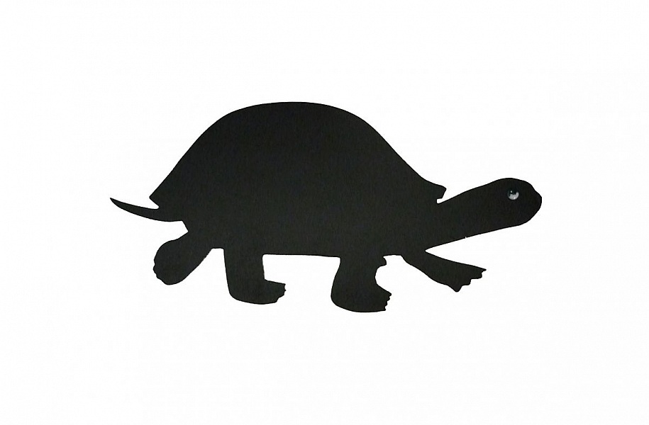 Pancarte mural ou de porte en bois model : tortue 41x20 cm noir