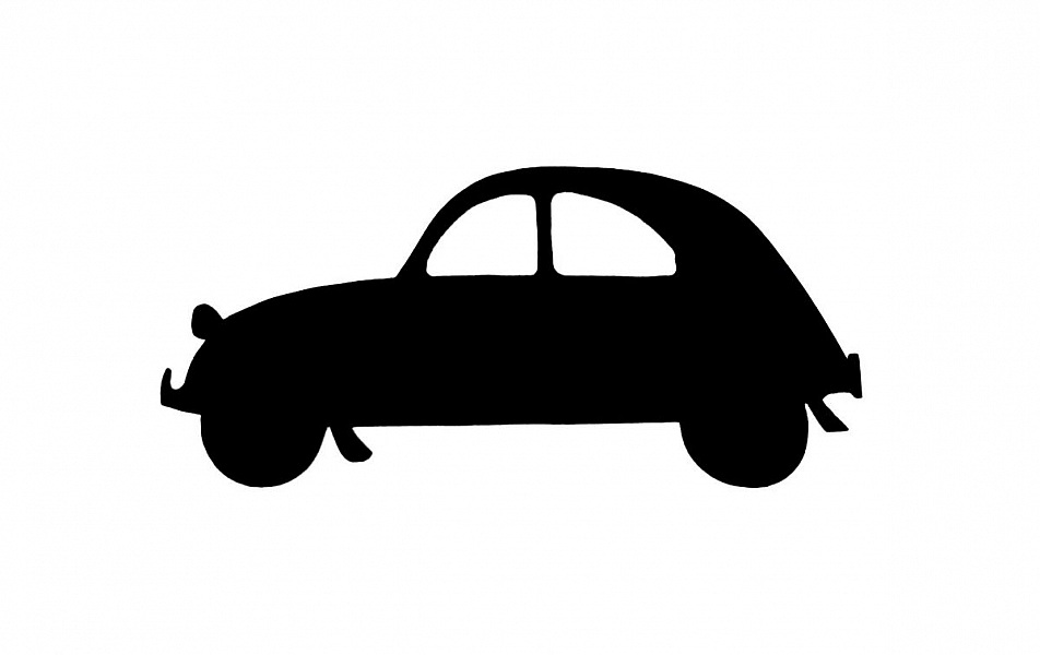 Pancarte mural ou de porte en bois model : Voiture deux Chevaux 2 Cv 40X19 cm noir