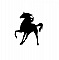 Pancarte mural ou de porte en bois model :cheval au galop 37x47 cm noir