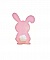 Pancarte mural ou de porte en bois model :lapin rose layette queue pompon en laine 29x20 cm fille