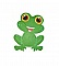 Pancarte murale en bois forme grenouille style manga chibi.
