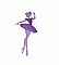 Pancarte mural ou de porte en bois model : Danseuse &eacute;toile 40x20 cm peinture structure, strass, rose en Aluminium