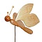 papillon en c&egrave;dre, bambou et h&ecirc;tre sur socle en marbre italien Terrazzo &agrave; poser sculpture en bois