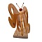 papillon en h&ecirc;tre, c&egrave;dre et lilas sur socle en marbre italien Terrazzo &agrave; poser sculpture en bois