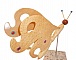 papillon en h&ecirc;tre, c&egrave;dre et lilas sur socle en marbre italien Terrazzo &agrave; poser sculpture en bois