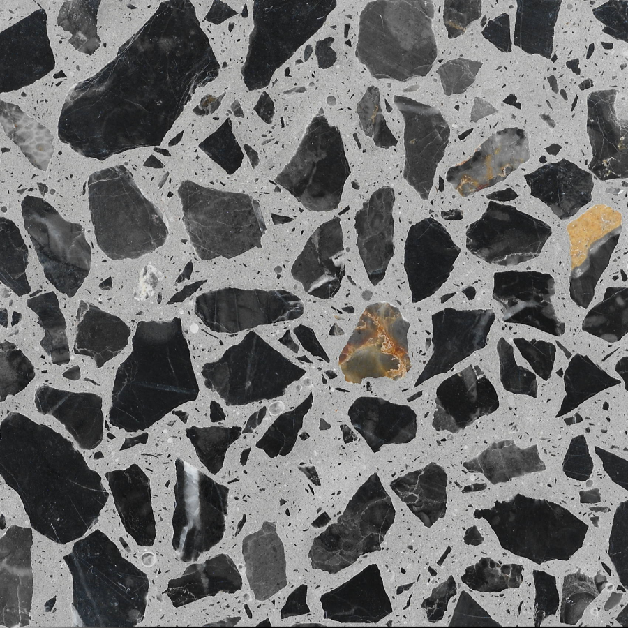 papillon en sapiens, cerisier et h&ecirc;tre petite touche d'&eacute;b&egrave;ne sur socle en marbre italien Terrazzo &agrave; poser sculpture en bois