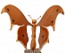 papillon en sapiens, cerisier et h&ecirc;tre petite touche d'&eacute;b&egrave;ne sur socle en marbre italien Terrazzo &agrave; poser sculpture en bois