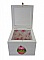 Petite Boite en bois massif d&eacute;cor cupcake blanc