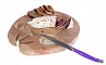 Planche &agrave; d&eacute;couper sp&eacute;cial ap&eacute;ro en bois de h&ecirc;tre naturel FSC model crabe emplacement 2 verres a pieds
