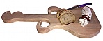 Planche &agrave; d&eacute;couper sp&eacute;cial ap&eacute;ro en bois de h&ecirc;tre naturel FSC model guitare emplacement 2 verres