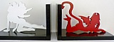 Serre-livres en bois &laquo; Ange et diablesse sexy&raquo; moderne