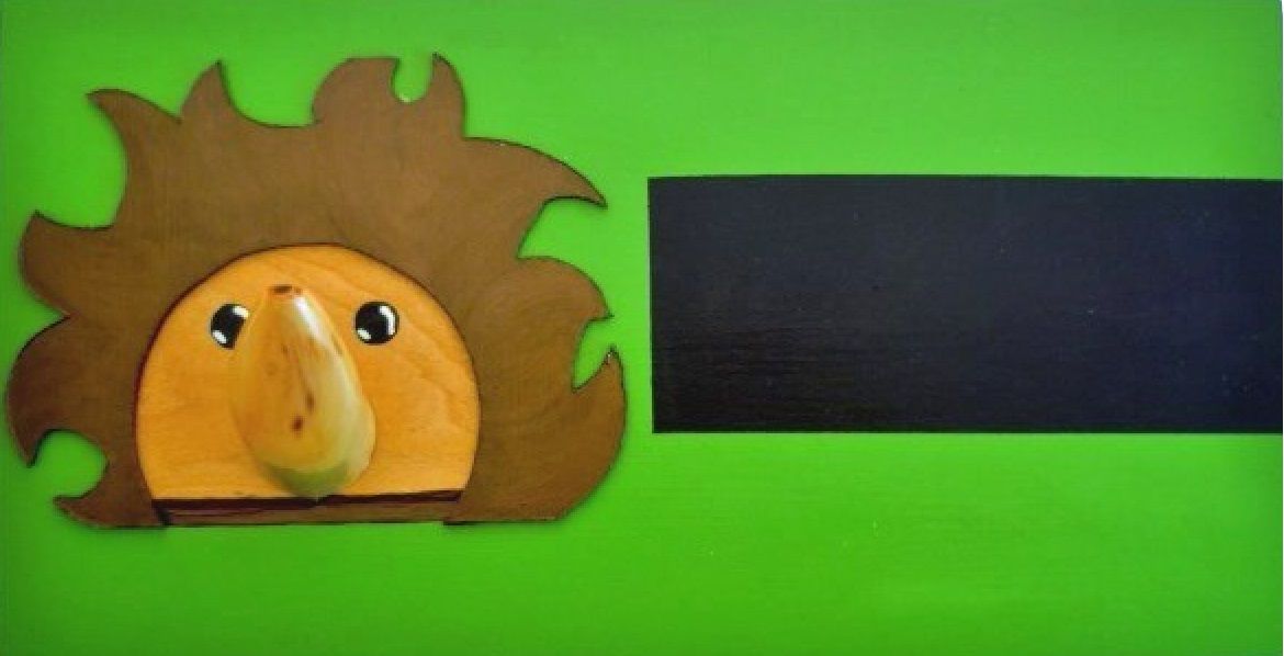 Set de rentr&eacute;e scolaire  en Bois model: H&eacute;risson (Pot a crayon et Porte manteau mural a une pat&egrave;re)