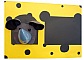 Porte-manteau mural en bois motif souris sur fond fromage.
