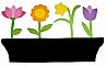 Tableau Ardoise pense-b&ecirc;te en bois model : jardini&egrave;re de fleurs 58x35 cm