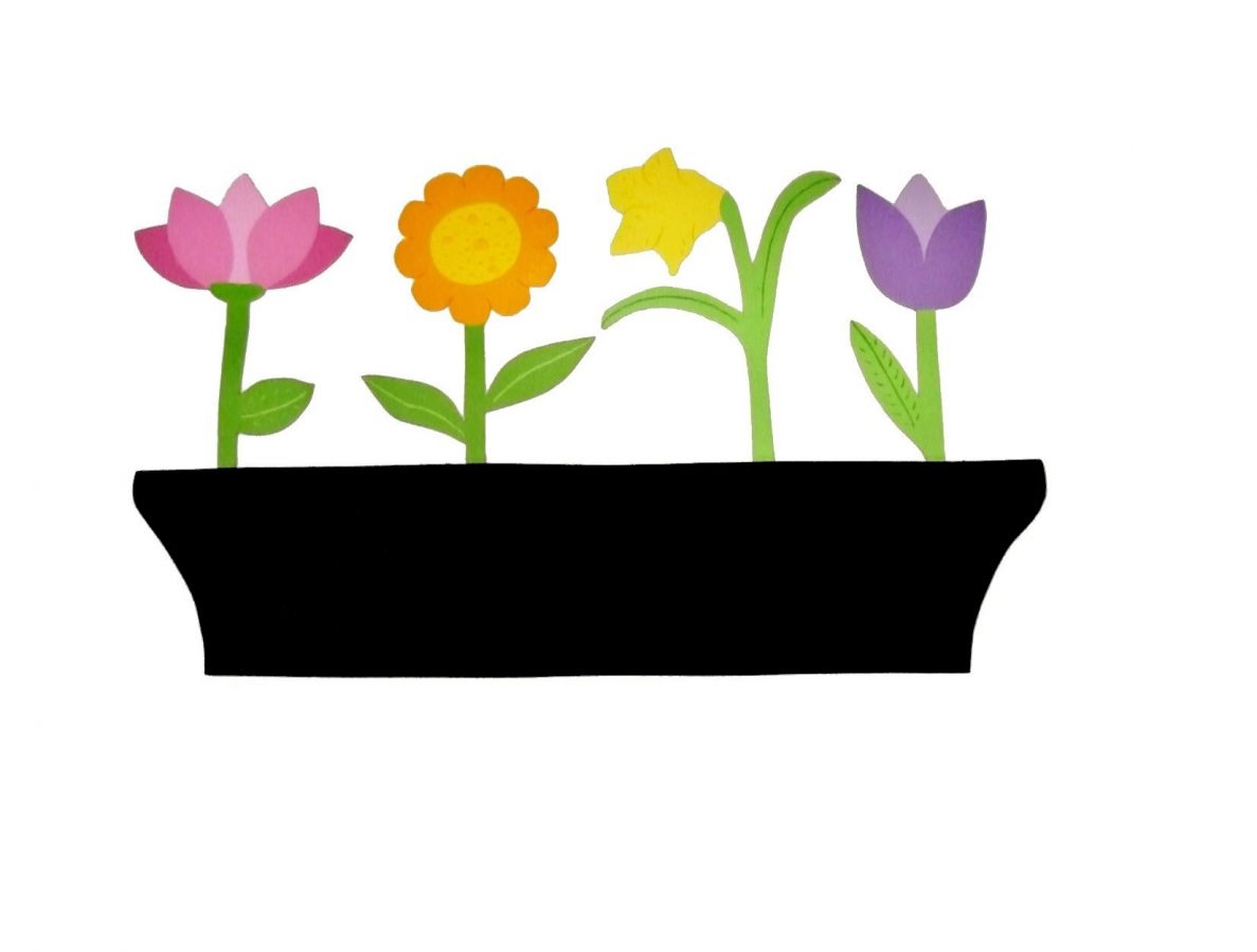Tableau Ardoise pense-b&ecirc;te en bois model : jardini&egrave;re de fleurs 58x35 cm