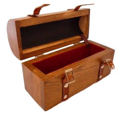 Coffret cintr&eacute; en ch&ecirc;ne aspect vieilli bois massif