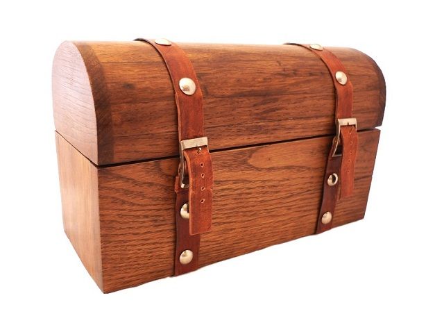 Coffret cintr&eacute; en ch&ecirc;ne aspect vieilli bois massif