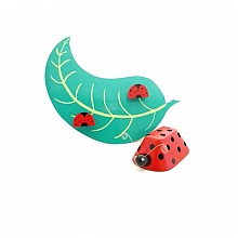 Porte manteau et pot &agrave; crayon Coccinelle et feuille
