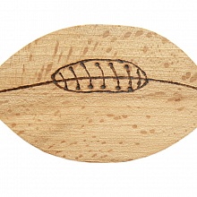 Ouvre bouteille / d&eacute;capsuleur en bois de h&ecirc;tre model : ballon de rugby