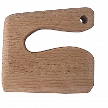 Couteau en bois de h&ecirc;tre et sa planche a d&eacute;couper pour enfant