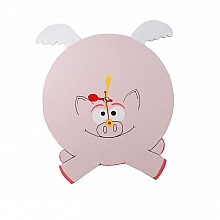 Horloge bois "cochon volant"  humour