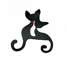 Pancarte mural ou de porte grand couple de chat enlac&eacute; a strasse 43x41 cm