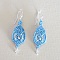 Boucles d'oreilles  bleu clair en micro-macram&eacute; avec crochets en argent 925