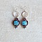 Boucles d'oreilles  en micro-macram&eacute; marron chocolat/bleu Etoile en verre de Murano