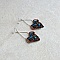 Boucles d'oreilles  en micro-macram&eacute; marron, bleu turquoise, cuivr&eacute;