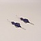 Boucles d'oreilles  en micro-macram&eacute; ton bleu fonc&eacute; 