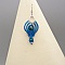 Boucles d'oreilles  en micro-macram&eacute; bleues turquoise avec deux perles en chrysocolle