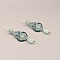 Boucles d'oreilles  en micro-macram&eacute; couleur tons bleus avec perles en amazonite
