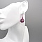 Boucles d'oreilles  en micro-macram&eacute; rose bonbon avec des perles en jaspe feuille d'argent