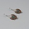 Boucles d'oreilles  en micro-macram&eacute; couleur noisette avec une perle en chrysocolle