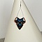 Boucles d'oreilles  en micro-macram&eacute; marron, bleu turquoise, cuivr&eacute;