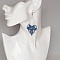 Boucles d'oreilles en micro-macram&eacute;  bleu/bleu ciel/vert turquoise