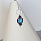 Boucles d'oreilles  en micro-macram&eacute; marron chocolat/bleu Etoile en verre de Murano