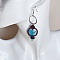 Boucles d'oreilles  en micro-macram&eacute; marron chocolat/bleu Etoile en verre de Murano