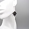 Boucles d'oreilles  en micro-macram&eacute; noires avec des perles en jaspe imp&eacute;rial