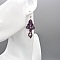 Boucles d'oreilles  en micro-macram&eacute; ton violet