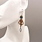 Boucles d'oreilles  en micro-macram&eacute; beige clair