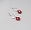 Boucles d'oreilles rouges en micro-macram&eacute;  