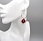 Boucles d'oreilles rouges en micro-macram&eacute;  